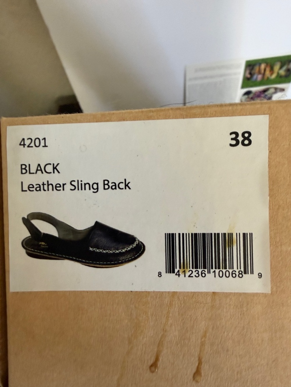 Anuschka Womens Black Genuine Leather Sling Back Sandals Handmade Sz 6 Boho - Picture 11 of 11